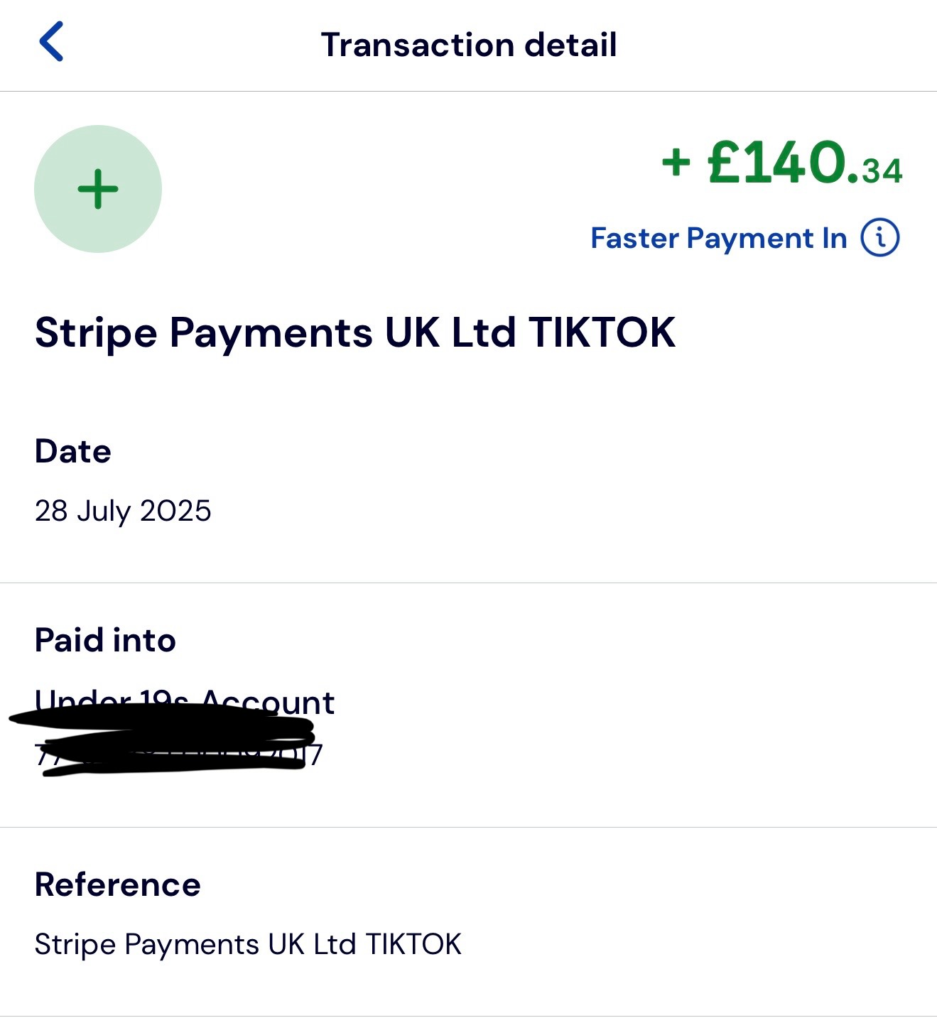 Small payout notification